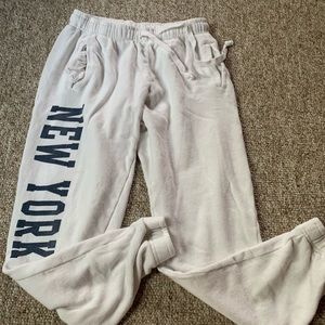 White Brandy Melville “New York” Sweatpants